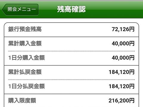 競馬の口座残高が20万円を超える